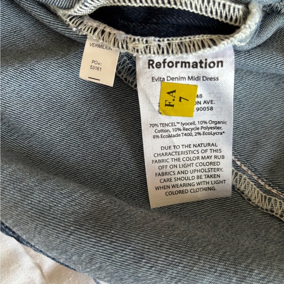 Reformation Evita Sleeveless Denim Midi Dress NWT brand new - Picture 15 of 16